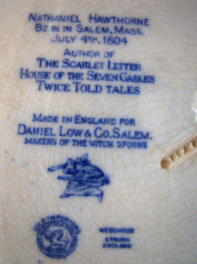 A rare Wedgwood plate circa 1895 commemorating the author Nathaniel Hawthorne — image 2